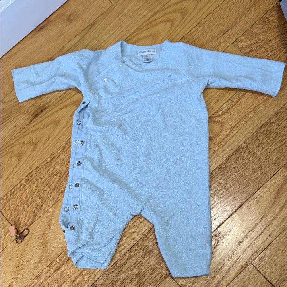Ralph Lauren Baby Blue Footed One Piece
